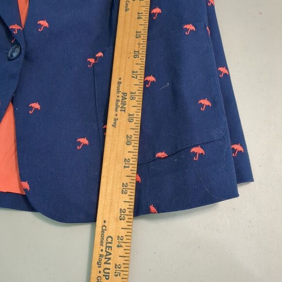 Modcloth Legendary Lifestyle Umbrella Blazer Cotton Blend Size 26 3/4 sleeve - Picture 3 of 6
